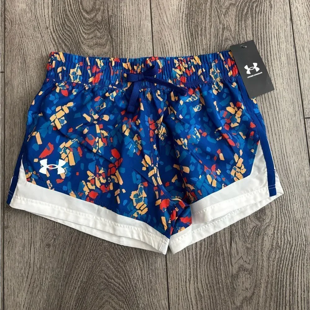Under Armour girls  Blue Patterned Shorts